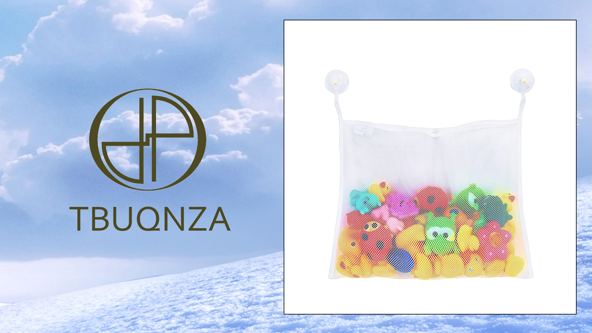 EIHI Filet pour Jouet de Bain Rangement Jouets Bain, Filet de bain animaux marins, 2 Ventouses pour Installer, Poche de Rangement sans Perçage, Sac Accessoires de Bain, Lavable Facilement, 1 pièce