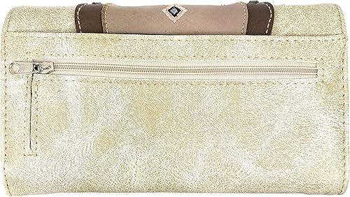 Miniatura 4 de Zelris Turquesa Concho Peacock Feather Mujeres Crossbody Muñeca Trifold Wallet