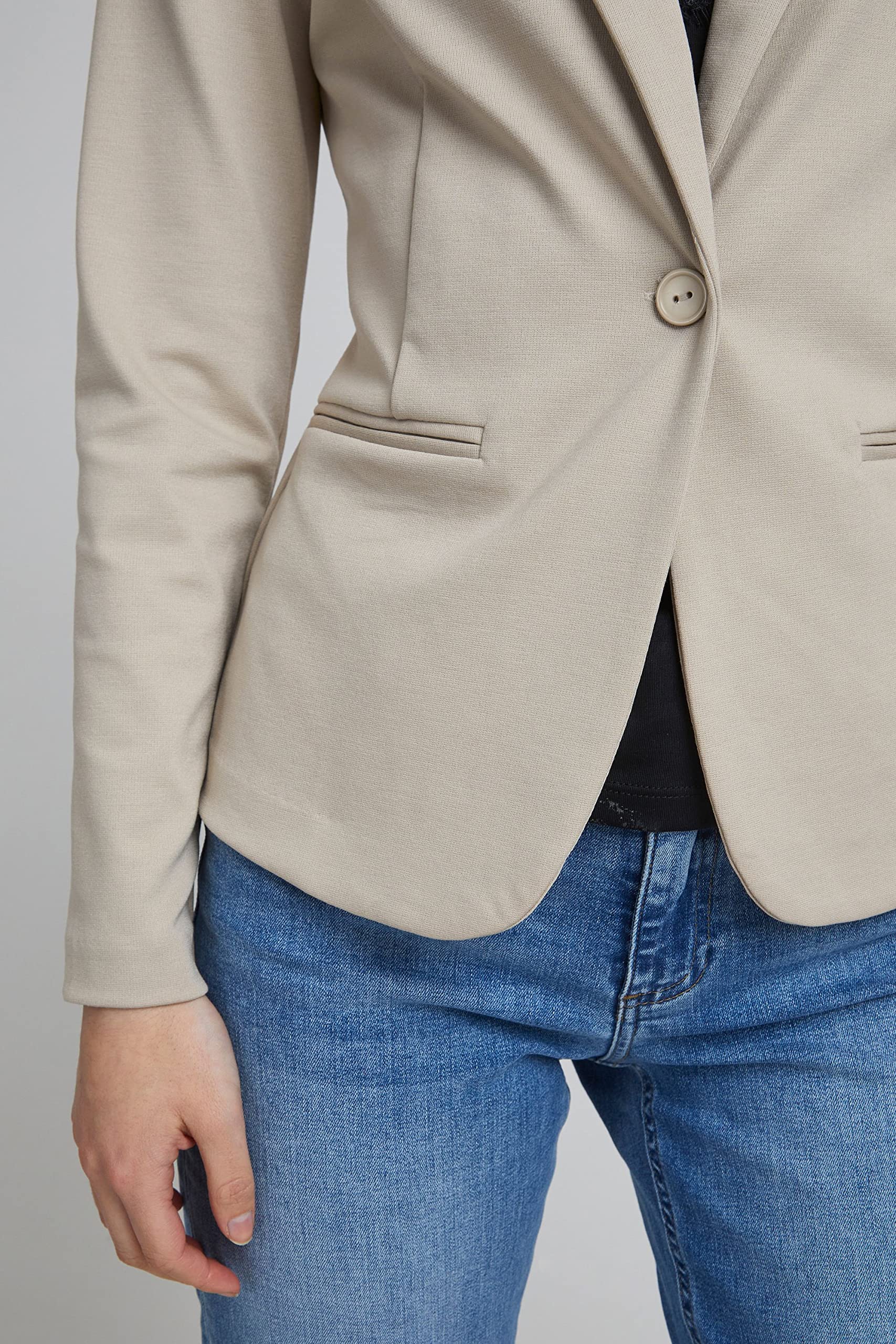 ICHI IHKATE BL Damen Blazer Kurzblazer Jacke EIN-Knopf-Blazer mit Stretch und Reverskragen