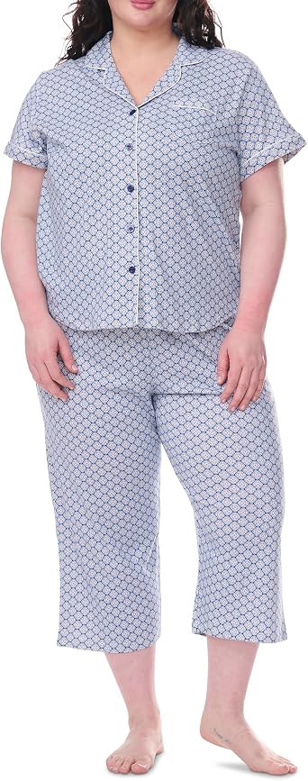 Karen Neuburger Womens Plus Size Capri Girlfriend Pajama Set