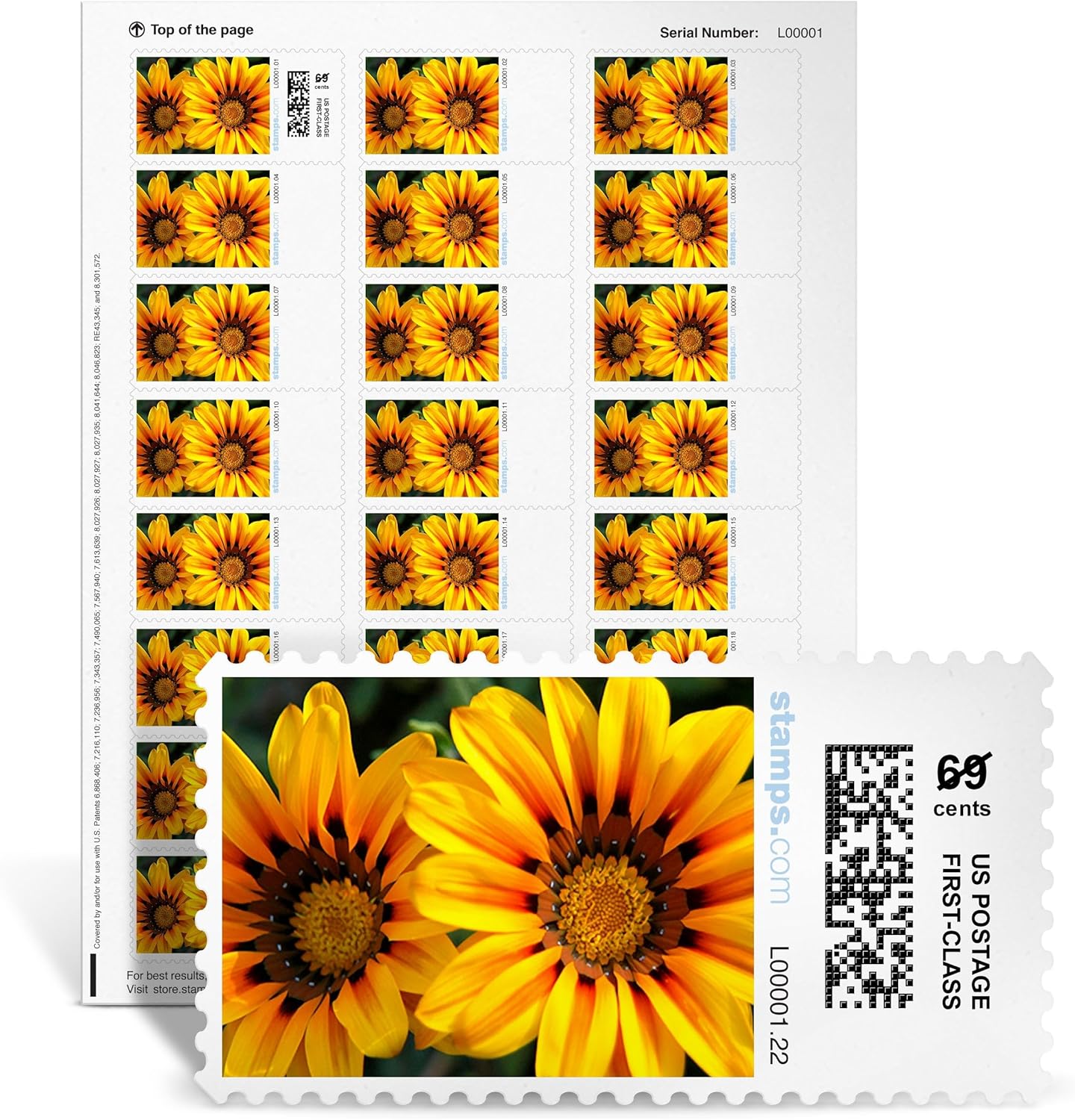 NetStamps Blank Mailing Labels Treasure Flowers 120