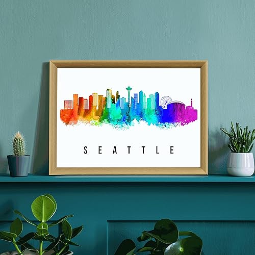 Vista 145 de Póster de Atlantic City Skyline New Jersey, pintura de paisaje urbano de Atlantic City, póster de Atlantic City New Jersey, impresión de paisaje