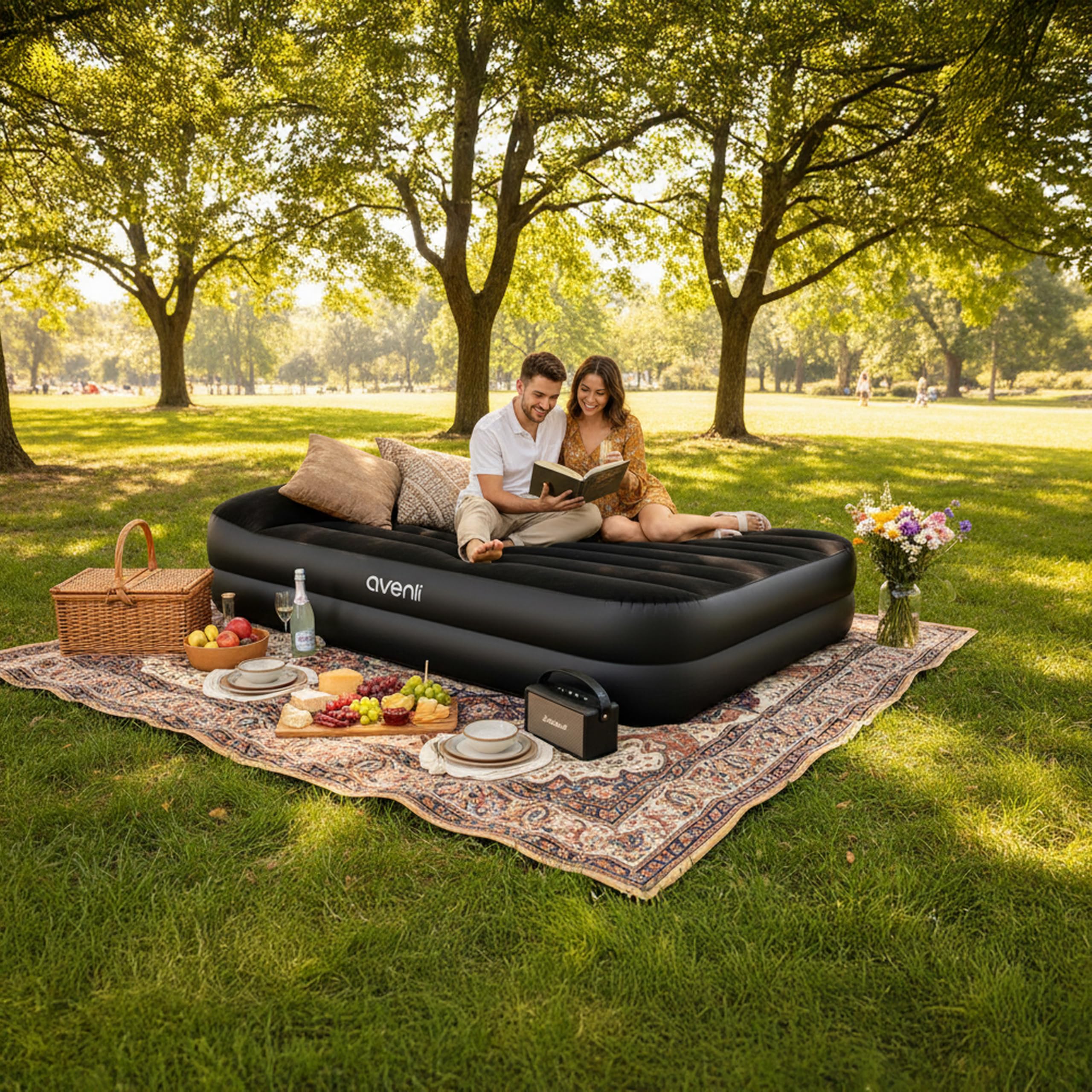 Materasso Gonfiabile Autogonfiante 203x157x47 Cm Con Pompa - Letto Aria Per 2 Persone - Ideale Per Ospiti E Campeggio - Foto 8