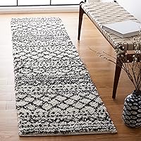 Vista 35 de SAFAVIEH Alfombra 9x12 - Colección Arizona Shag - Grande - Marfil y Beige, Diseño Marroquí Boho, No Desprende Pelo y Fácil de Limpiar, Ideal