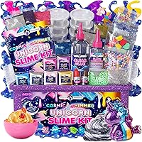 Original Stationery Unicorn Slime Kit for Girls 7-12: DIY Glow-in-Dark Shimmer Slime with Glitter, Pearlescent & Holographic Effects - Craft Gift