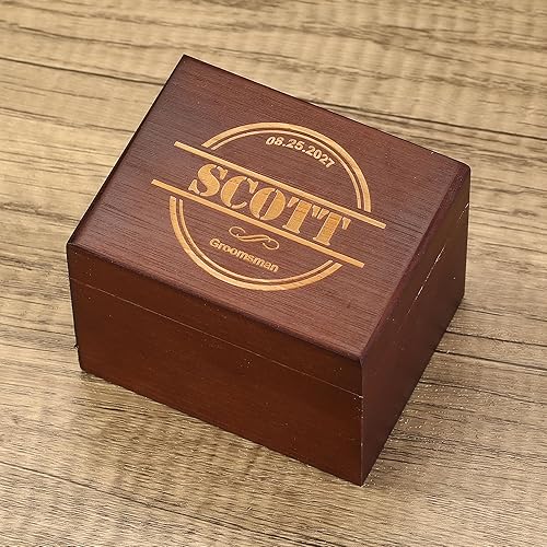Miniatura 2 de Awerise Caja de reloj de madera grabada personalizada, organizador de relojes, regalos de padrino, caja de reloj personalizada