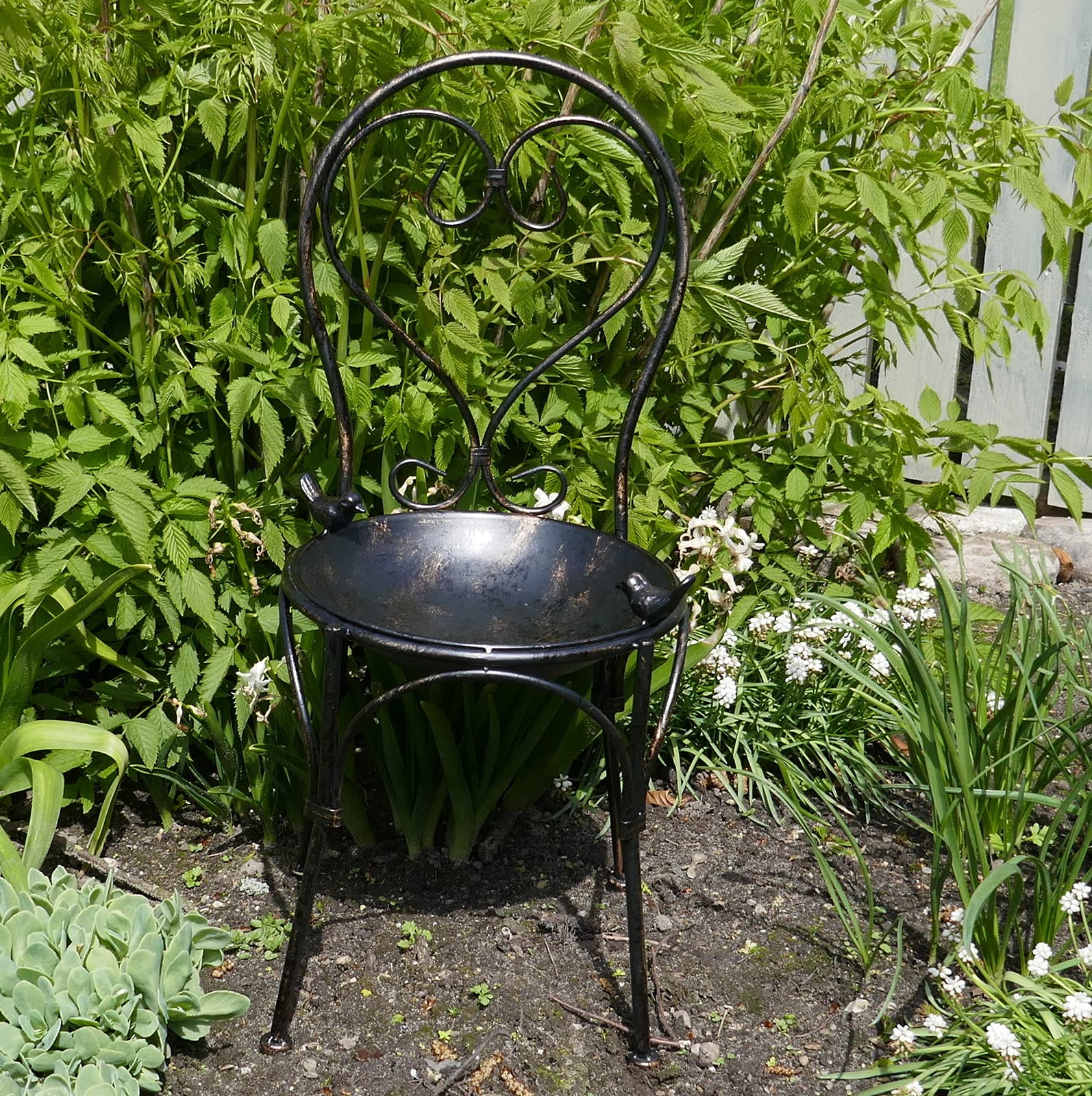 Posiwio Bebedero para pájaros, silla decorativa para jardín