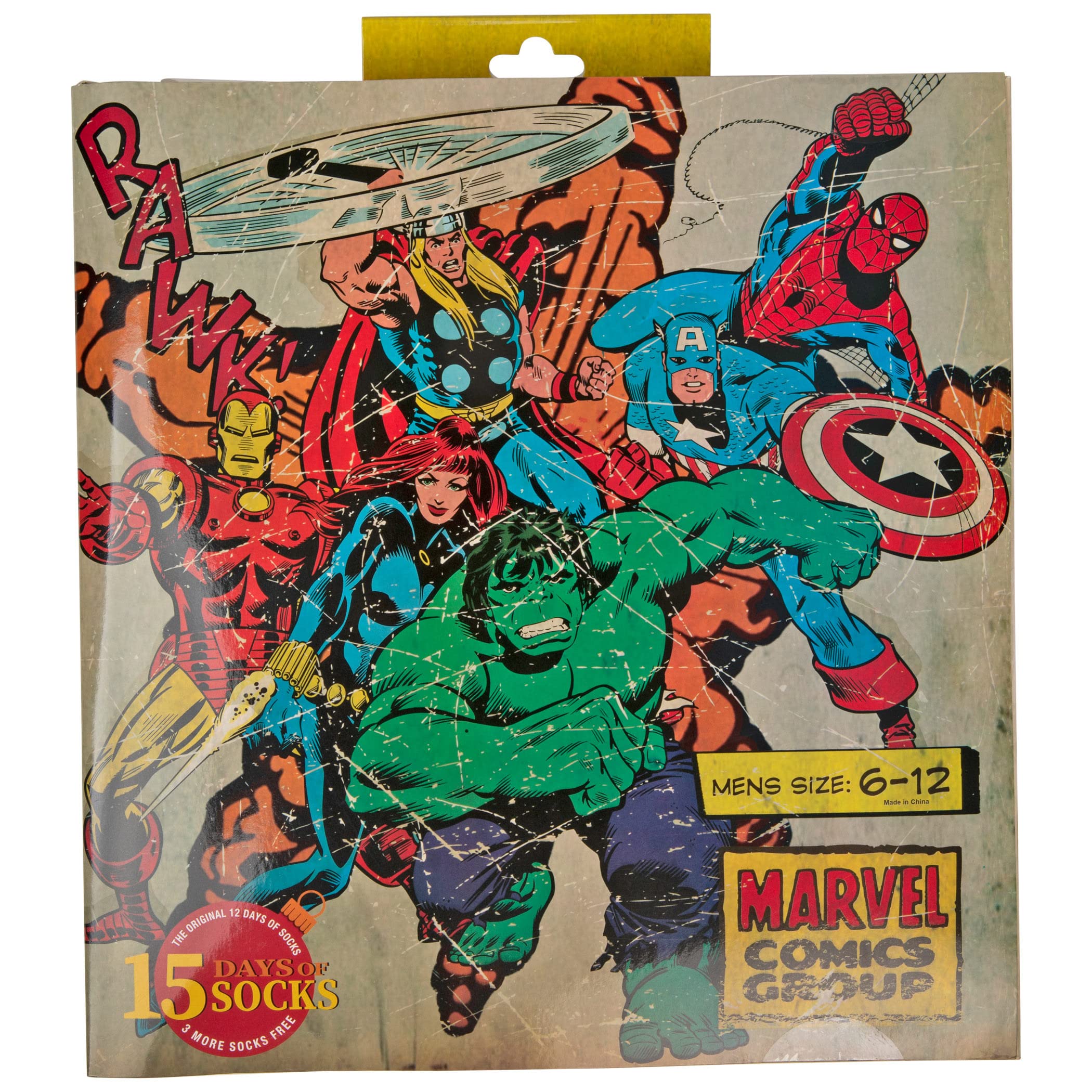 Marvel 15 días de calcetines (7 tripulaciones y 8 calcetines de corte bajo)