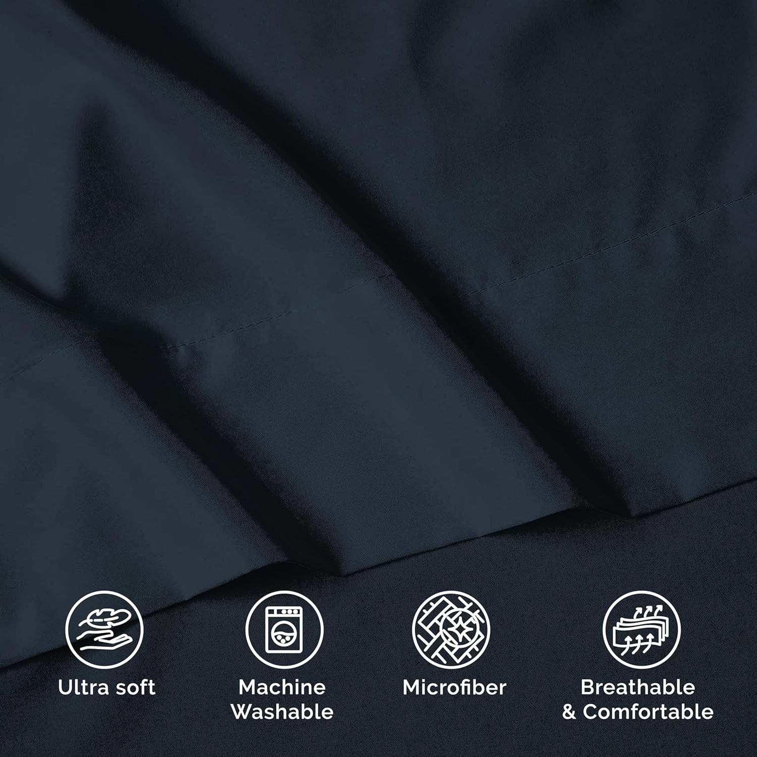 Luxury Flat Sheet on Amazon Elegant Comfort Wrinkle-Free 1500 Premier Hotel Quality 1-Piece Flat Sheet, California King Size, Black