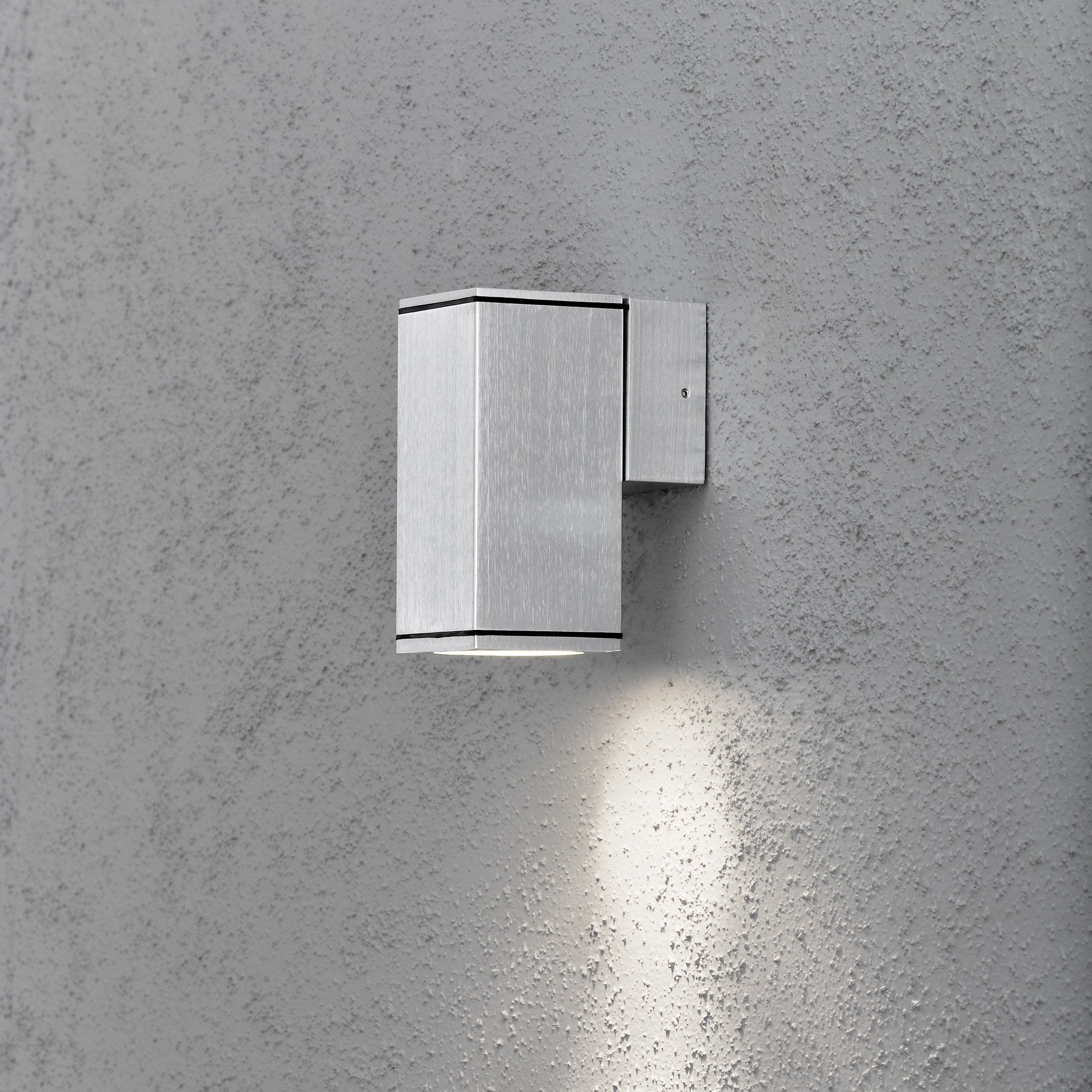 Konstsmide Outdoor Wall Lights Mains Powered/Monza Down Modern Lantern/1 x 35 W GU10 Max Lamp/Clear Glass/Aluminium/IP44/Outside Light Grey - Image 2