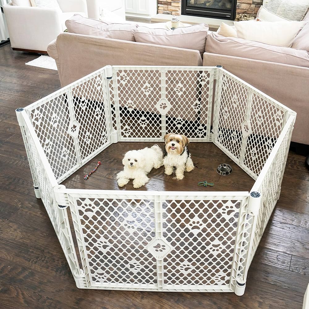 Amazon.com : MYPET 6-Panel Paws Petyard, Gray Dog Playpen