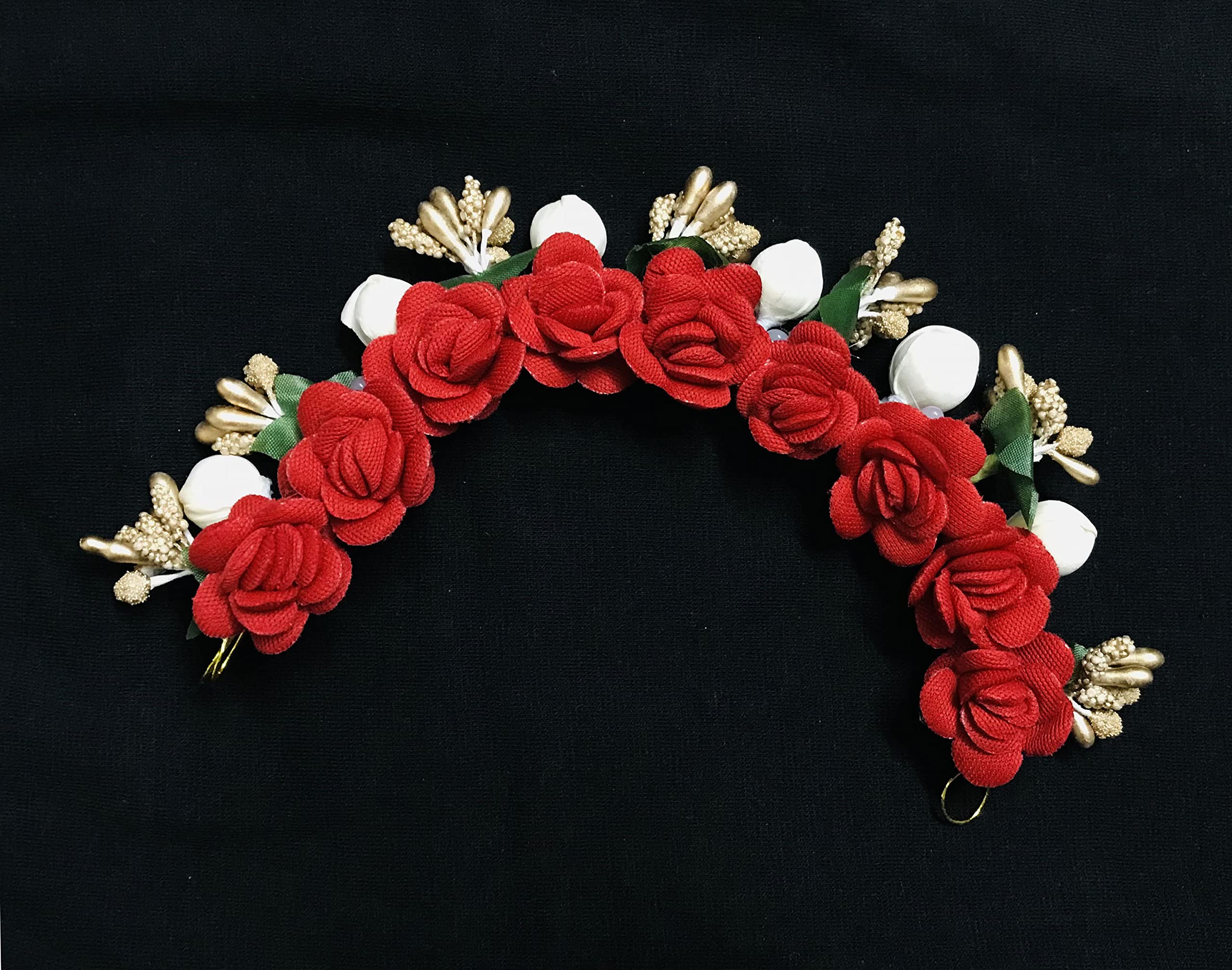 Arooman™Artificial flower juda Gajra Women/Girls Pack_01 (Red