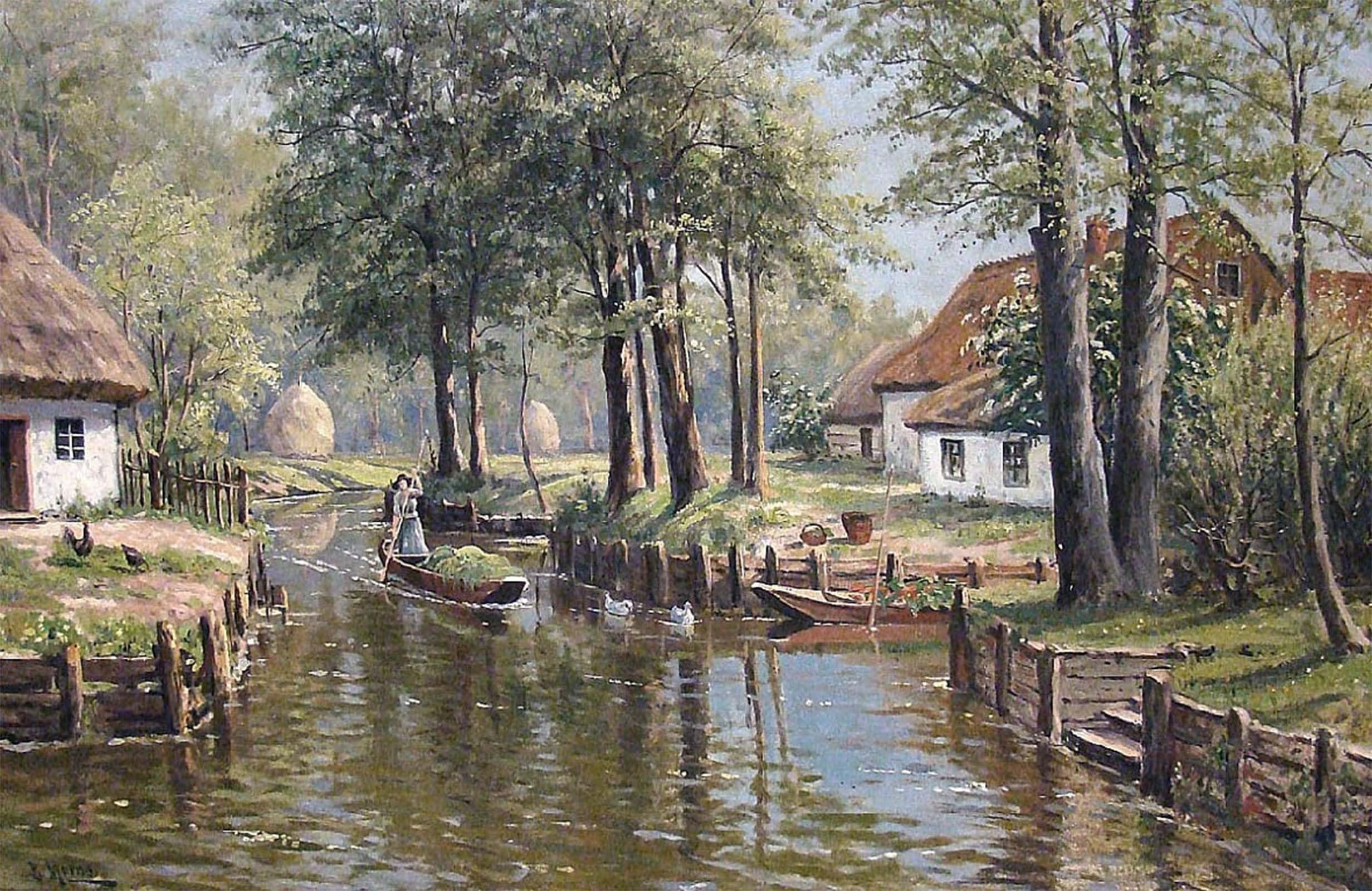 POSTERIIk Famous Modern Artwork Art Mural View Into the Spreewald by Bruno Moras Oil Paintings Pictures for Home Decor 60x90cm