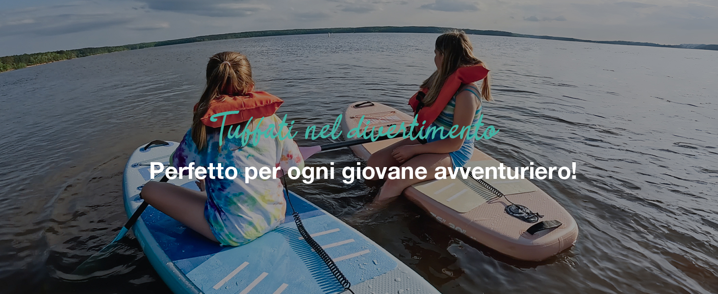 Extra Grande) Tavola SUP Gonfiabile per 2+1 Persone/Famiglia
