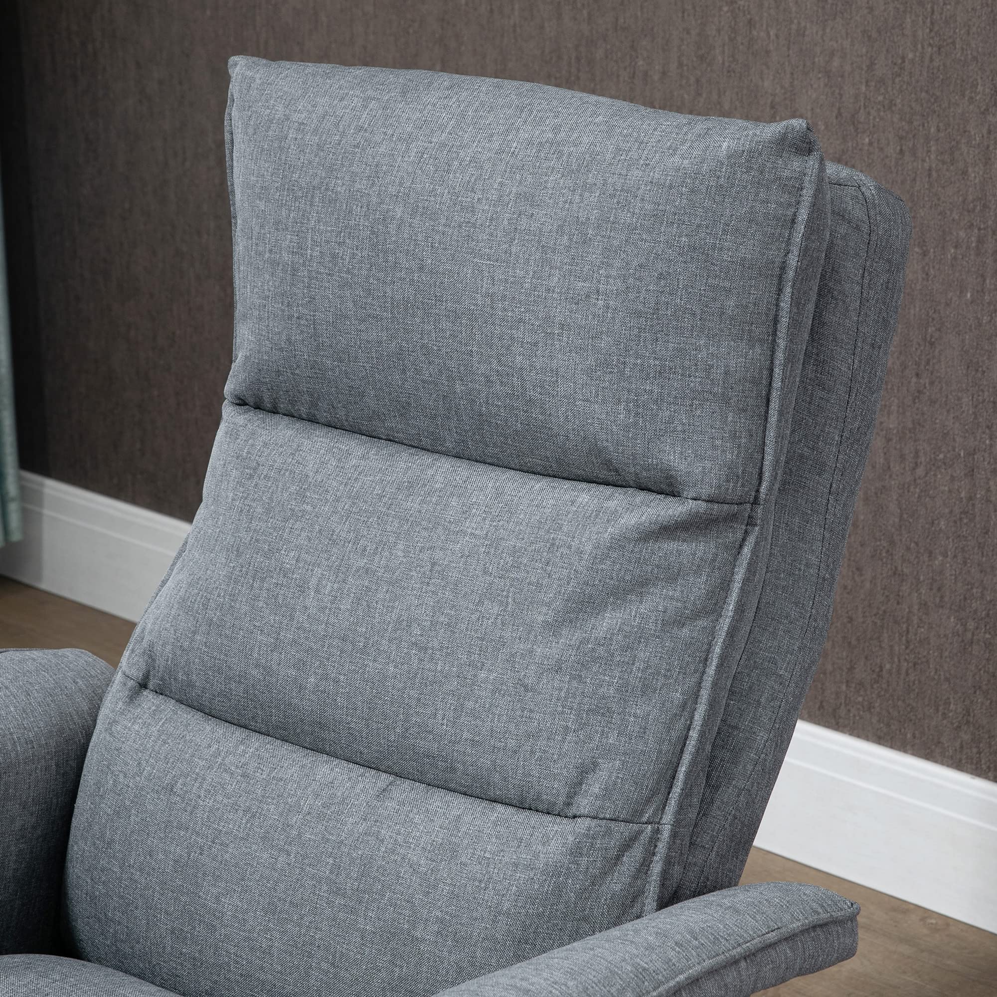HOMCOM Fauteuil massant électrique Relaxant avec Repose-Pieds et télécommande 8 Zones de Massage Tissu Imitation Lin 78 x 93 x 99 cm Gris