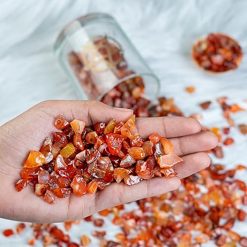 Miniatura 2 de Crocon Chips de cornalina triturada de 12 libra, piedra a granel, más de 1100 quilates, piezas de cuarzo natural, piedras preciosas de forma