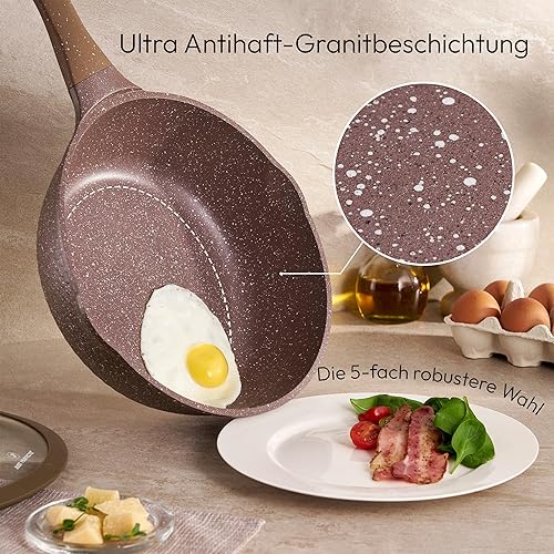 Miniatura 4 de Just Perfecto Cookware Set Induction - Cookware Set With Lid For All Value Sources - Non-Stick Pans - Glass Lid Non-Stick Cooking Pot Set - Pans