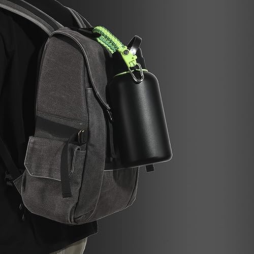 Miniatura 5 de Asa de cuerda de paracaídas para botella Hydro Flask 2.0 de boca ancha estándar con anillo y mosquetón (12, 16, 18, 20, 32, 40 y 64 onzas)