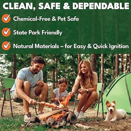 Miniatura 3 de Superior Trading Fire Starter Pods in Plastic Bucket - Fire Starters for Campfires, BBQ, Grill, Pit, Wood Stove & Charcoal Starter, 15-20-Min Burn,