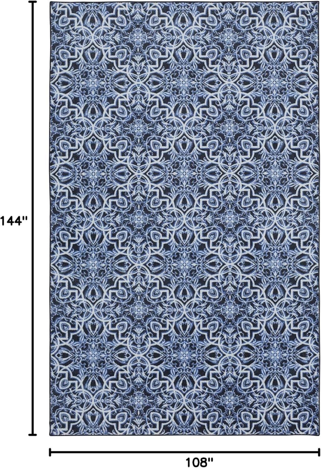 Navy Geometric Tufted 4' x 6' Synthetic Area Rug