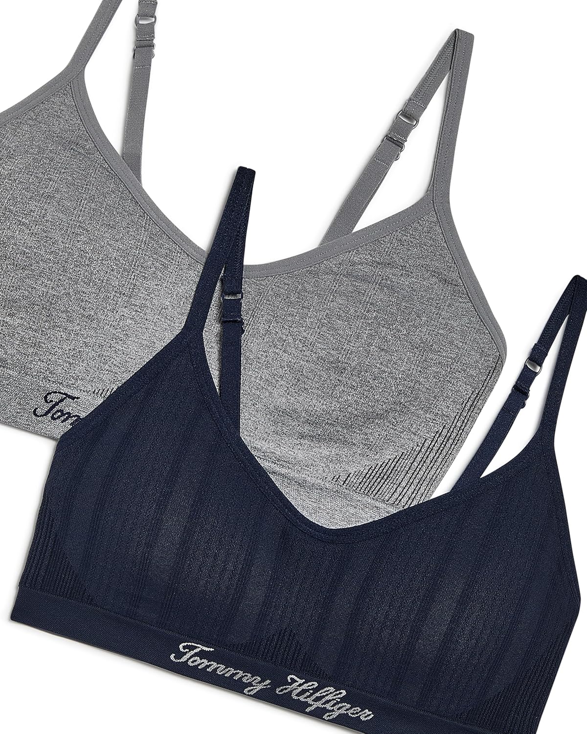 Tommy Hilfiger Women's Seamless Lightly Lined Cable Knit Bralette 2-Pack