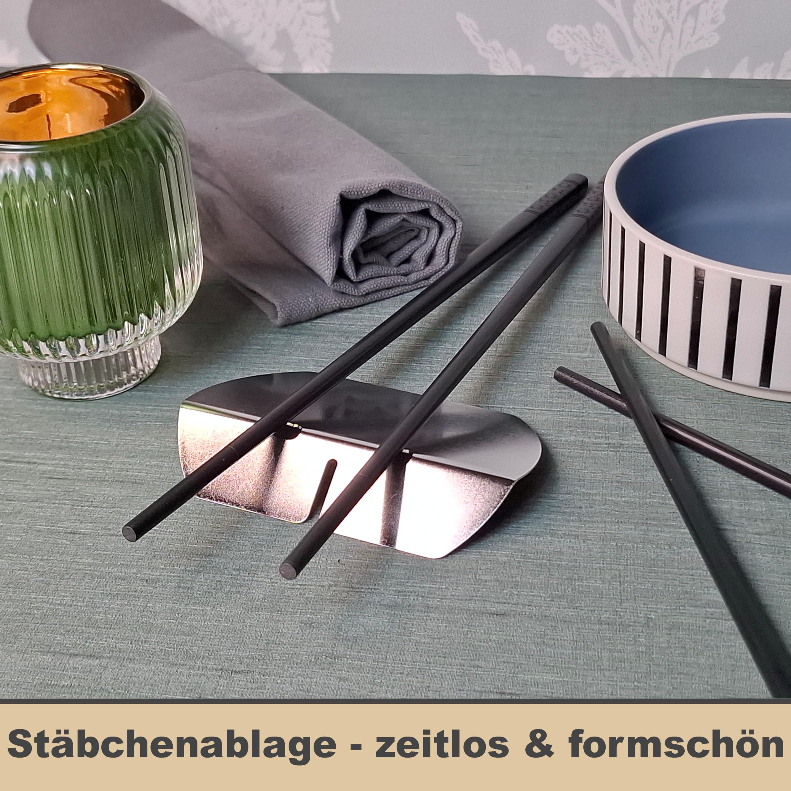 Besteck Ablage Tisch für Messer Gabel Löffel SET 8 Stück Edelstahl Messerbank Stäbchenablage poliert silber