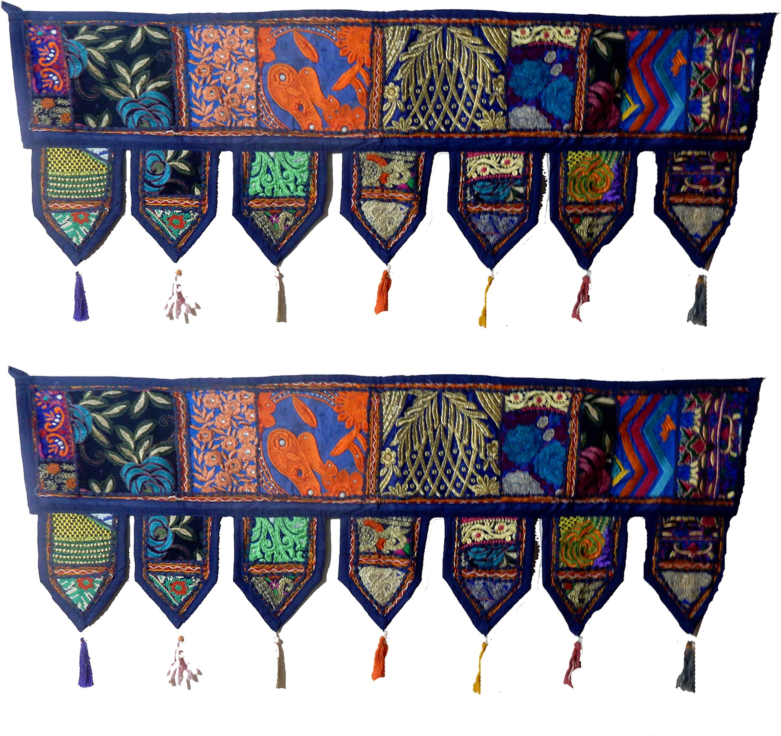 Set 2 Iving Room Vintage Door Hanging Embroidery Door Hanging khambhadia Patchwork Vintage Topper toran