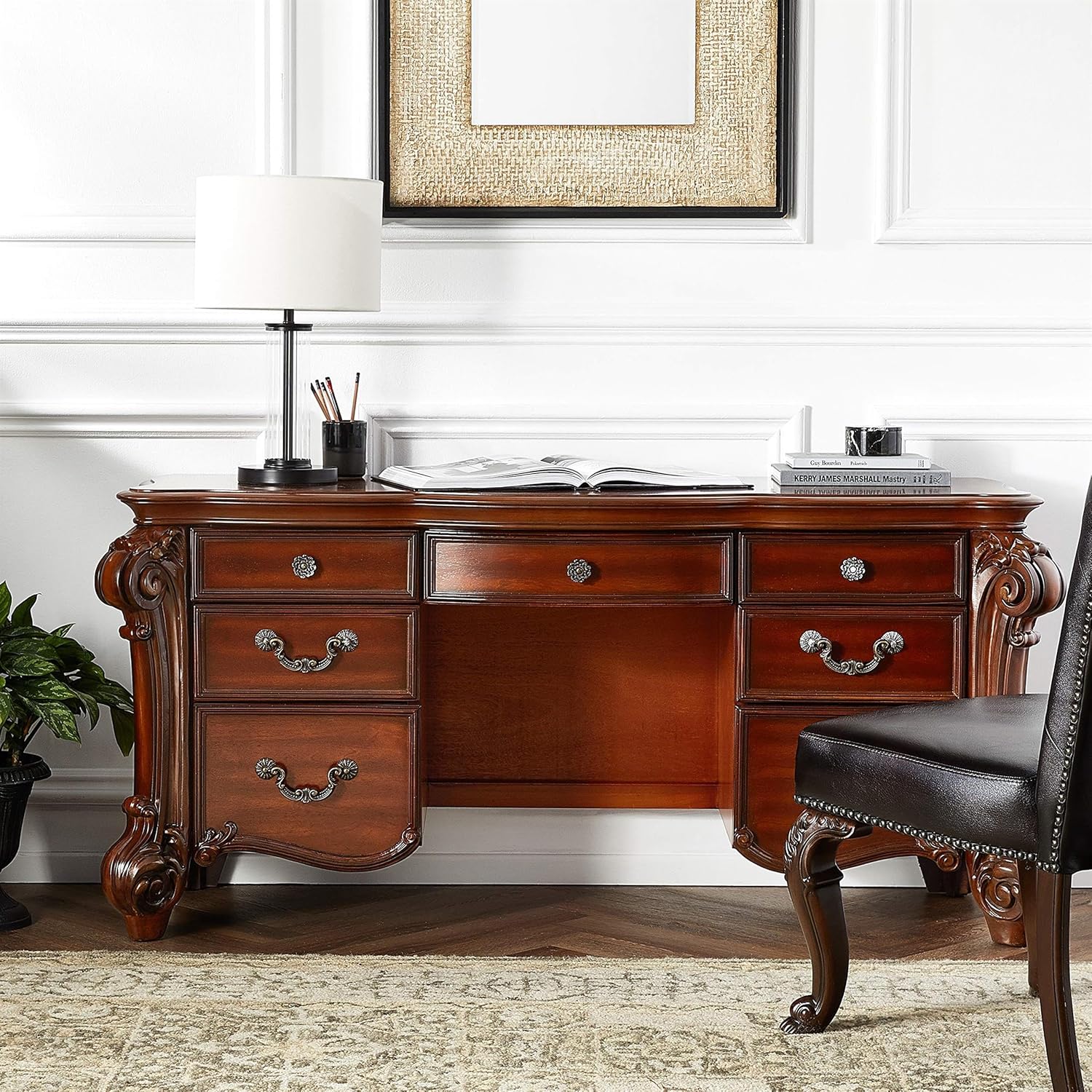 Acme Vendome 7-Drawers Vanity Desk in Cherry