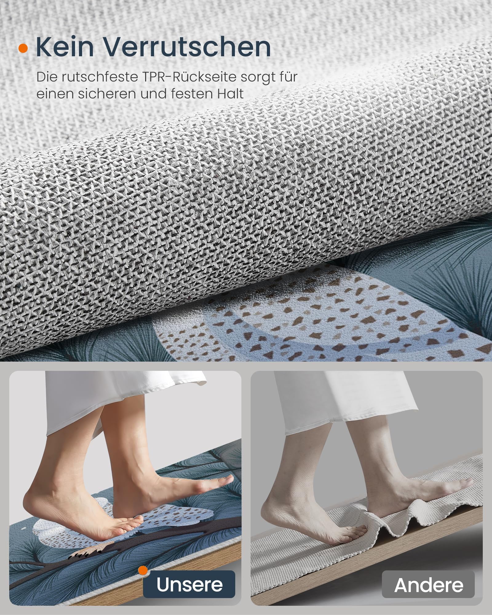 Fußmatte Innen 80x120cm, Schneeeule rutschfeste Fußmatte für den Innenbereich, Einfacher Winter-Cartoon Fußabtreter Türmatte wasserabsorbierende Schmutzfangmatte, Graulich-Weiß
