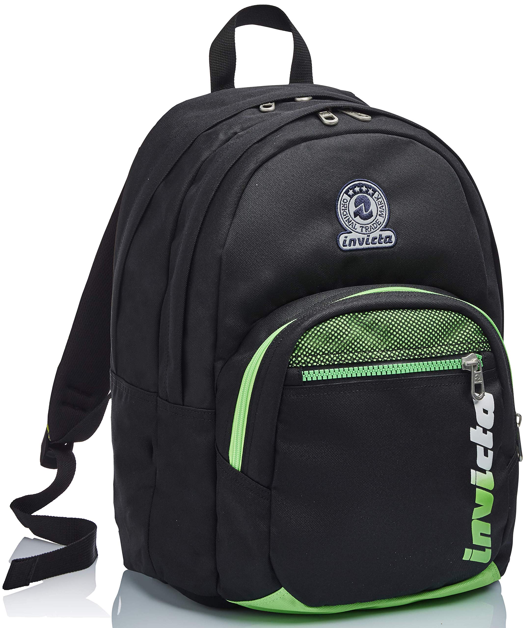 Invicta Backpack, Format KUPANG Knapsack Book Bag, One Size for Teen, Girls&Boys, Large Capacity, For School, Sport & Free Time, Italian Design, black