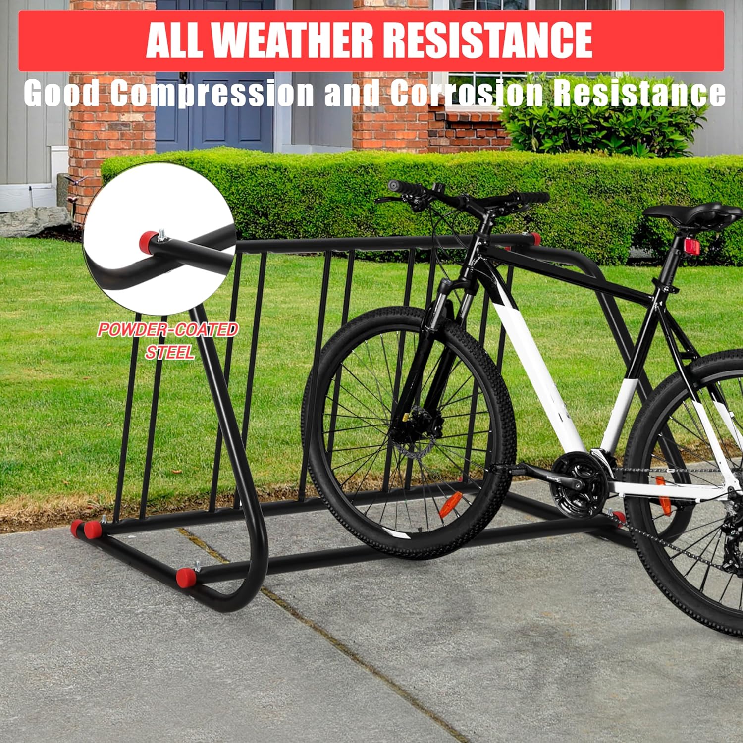 Commercial Grid Bike Racks, Outdoor Bike Rack, Powder Coated Steel Floor Bike Rack for Garages, Stores, Schools & Universities