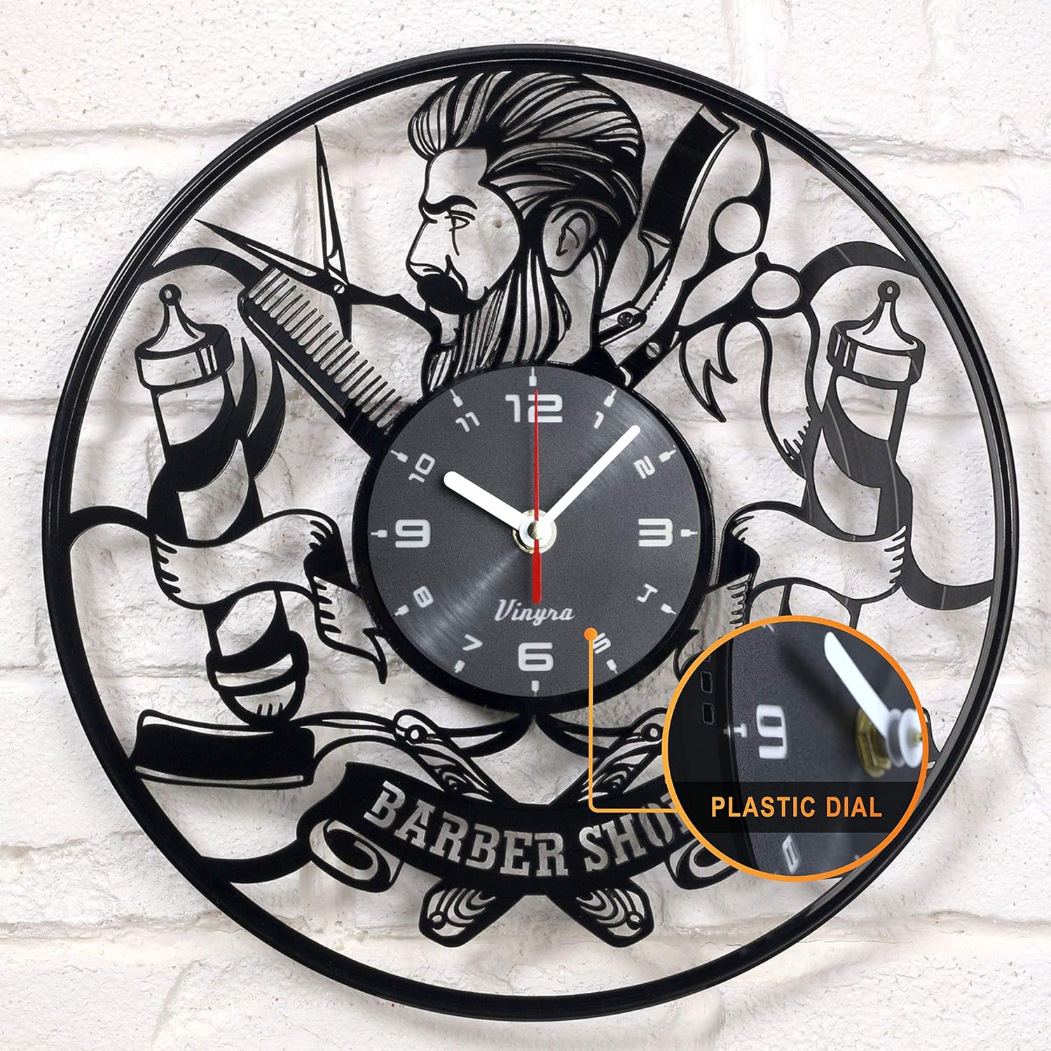 Barber Shop Clock Vinyl Record Barbering Hairdresser Barberia Hair
