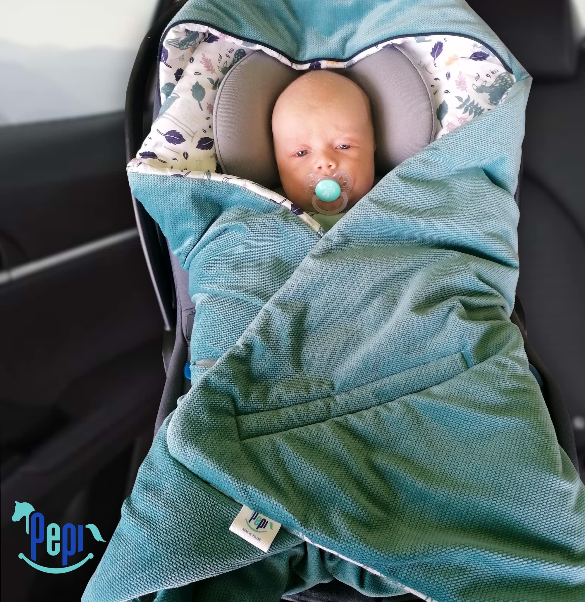 Pepi Einschlagdecke Babyschale 90x90 cm Baumwolle Babydecke für Autositz