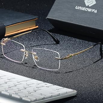 Pure Titanium Rimless Glasses Frame for Men Rectangle Optical Frameless Eyeglasses Frames Lightweight Eyewear YJ2201