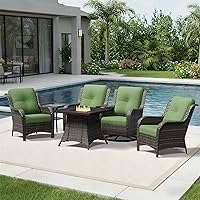 Vista 125 de Joyside Silla mecedora giratoria para exteriores para patio, mecedora de mimbre para exteriores con cojines de tela de olefina adecuada para porche