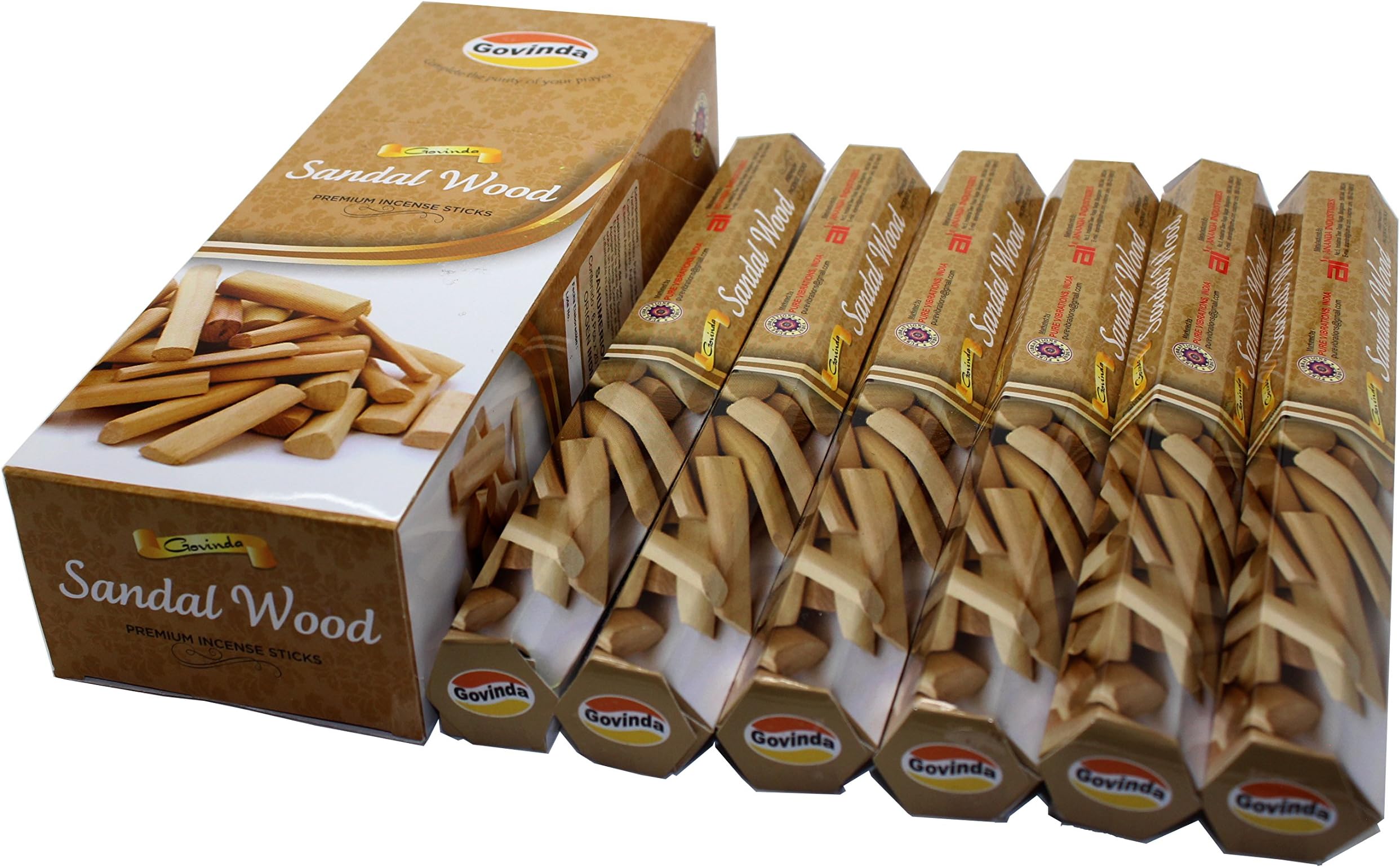 Mysore Sandal Incense Six 20 Stick Tubes, 120 Sticks