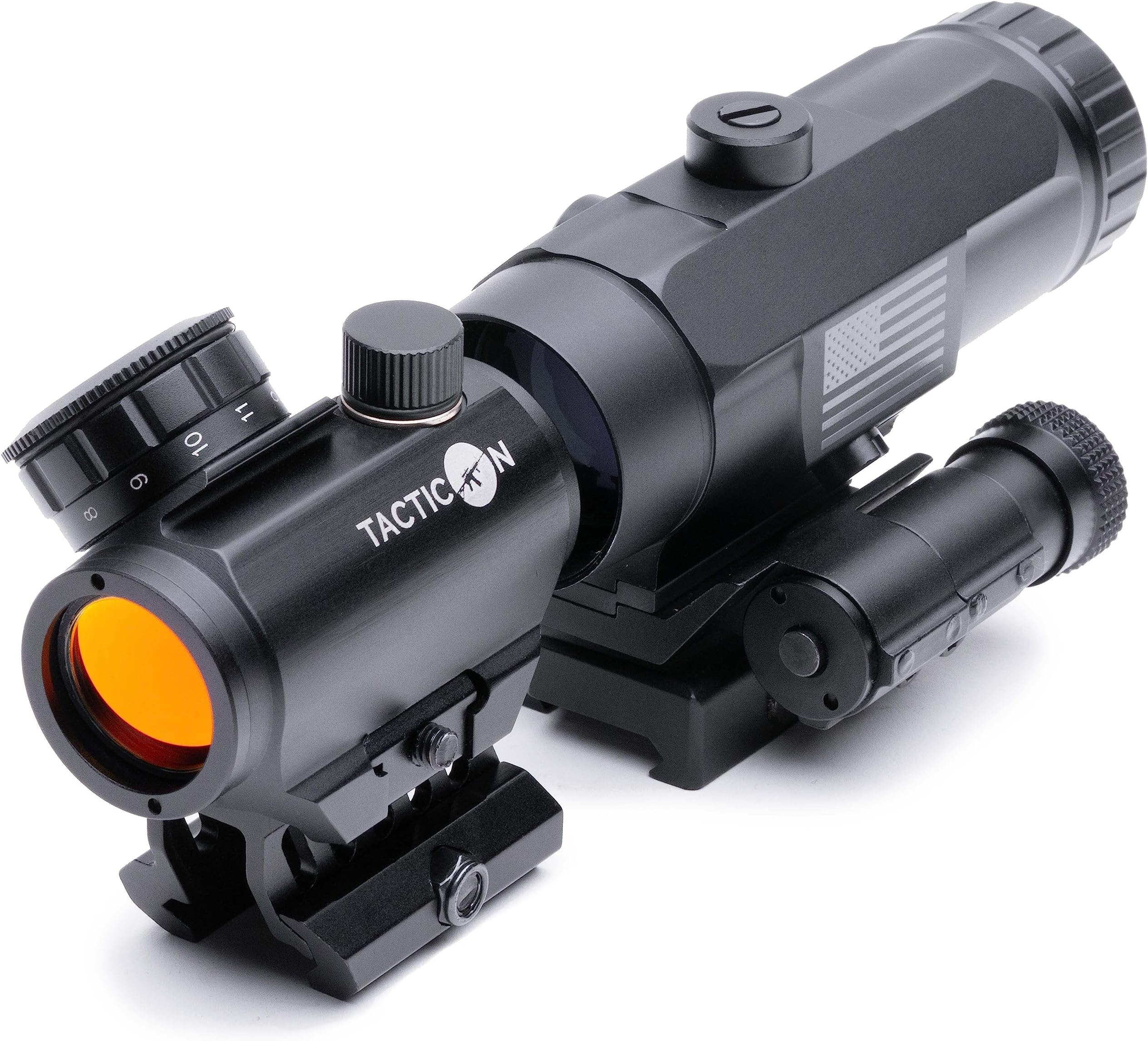 Tacticon Red Dot Magnifier Combo | Falcon V1 3X Red Dot Magnifier and Predator V3 Micro Red Dot Sight Combo | Combat Veteran Owned Company | Red Dot Scope Magnifier