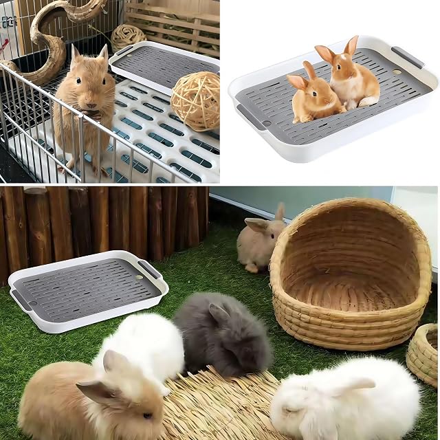 Foto 4 de 4 de WizeFolk Arenero para conejos, 2 piezas entrenador de orinal para animales pequeños