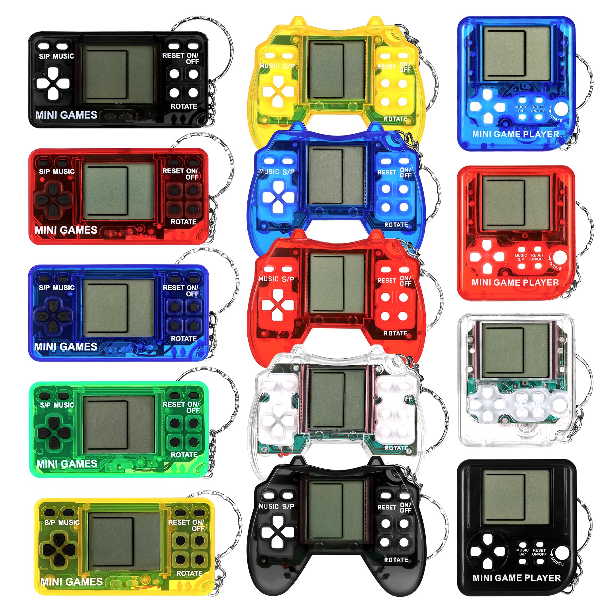 Starvortex 14pc Video Games Party Bag Fillers for Kids, Mini Games Keyrings