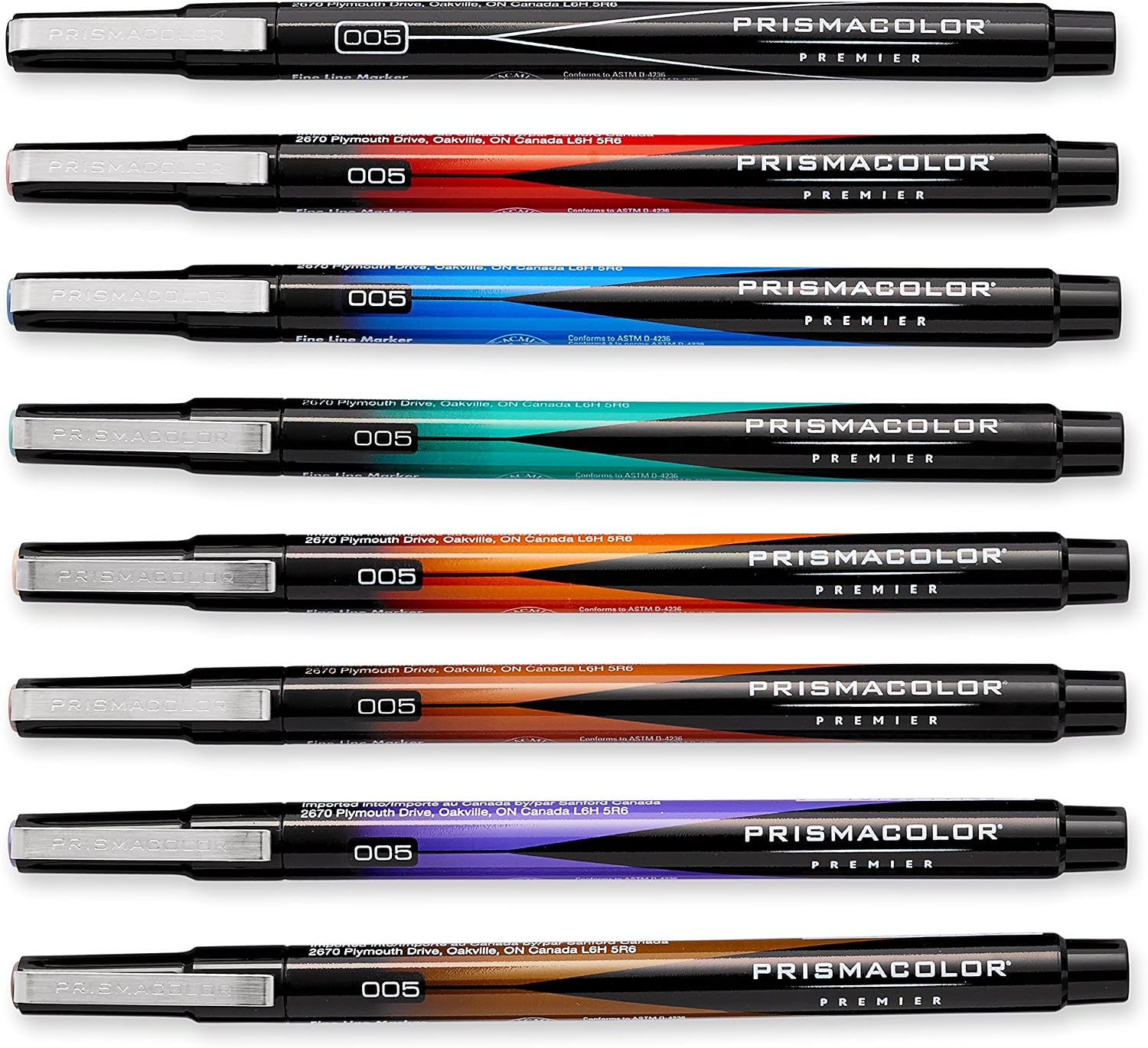Prismacolor Premier Fine Line Illustration Markers, 005 Extra Fine Tip, Assorted Colors, 8-Count