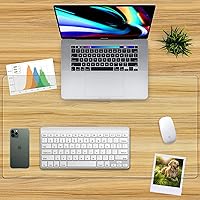 Vista 6 de Tapete de escritorio transparente sobre escritorios, 24 x 14 pulgadas, protector de escritorio de plástico transparente, tapete de escritorio