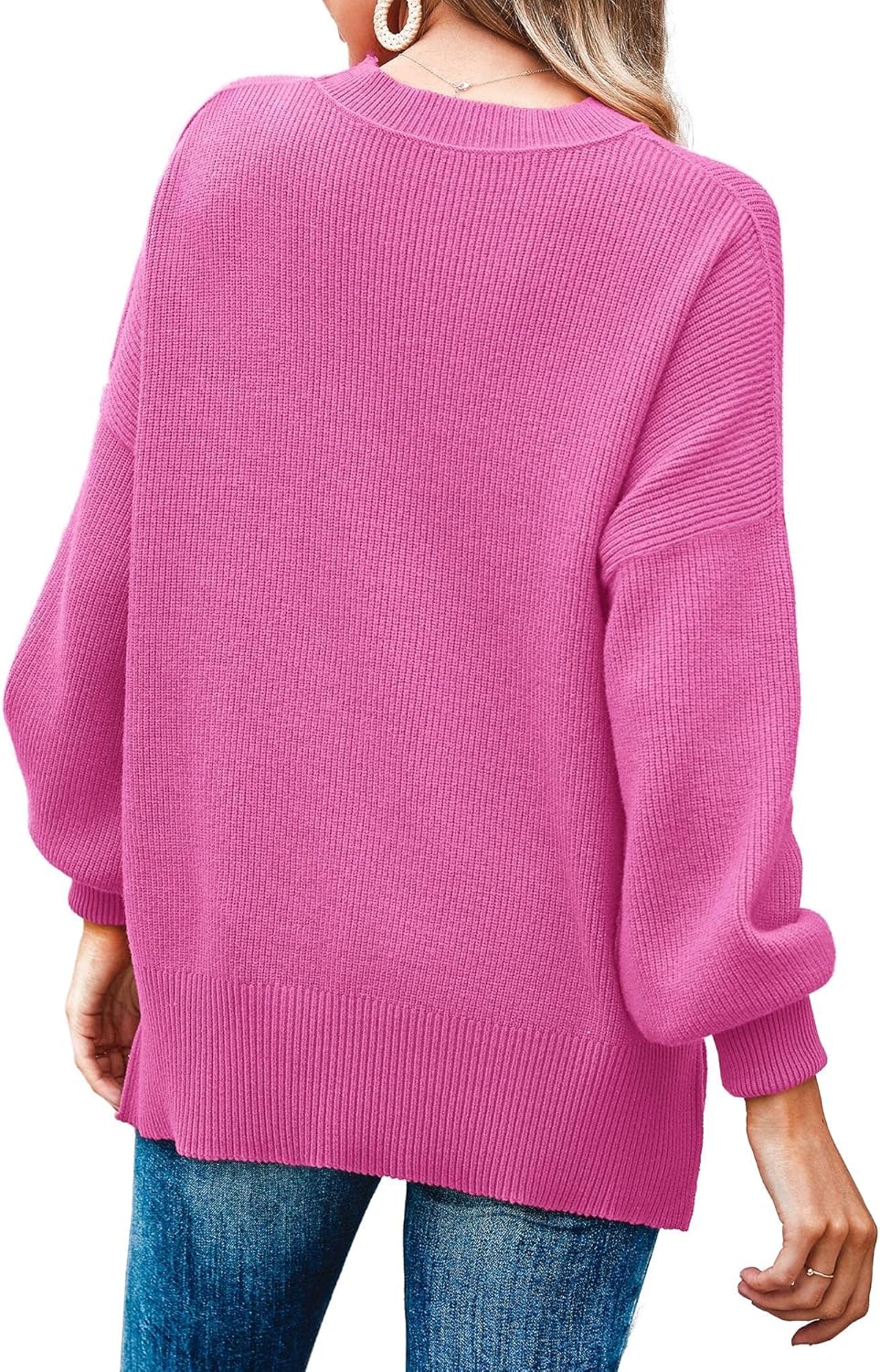 Imily Bela Womens Oversized Tunic Sweaters Fall Slouchy Long Sleeve Ribbed Knit Side Slit Pullover Jumper - Image 4