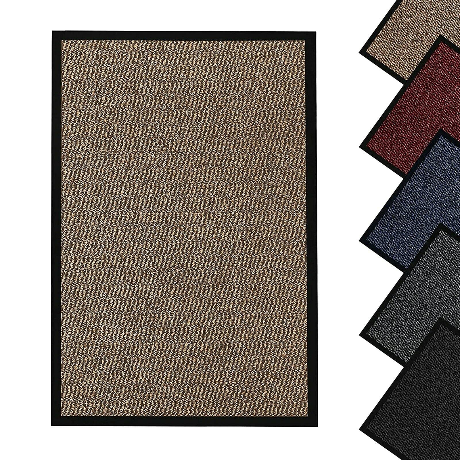 Jkz Rug And Doormats Dark Beige Door Mat Heavy Duty Non Slip Indoor/Outdoor Kitchen Hall Floor Mat Washable Light Weight Barrier Rubber Mats (, 120X180)