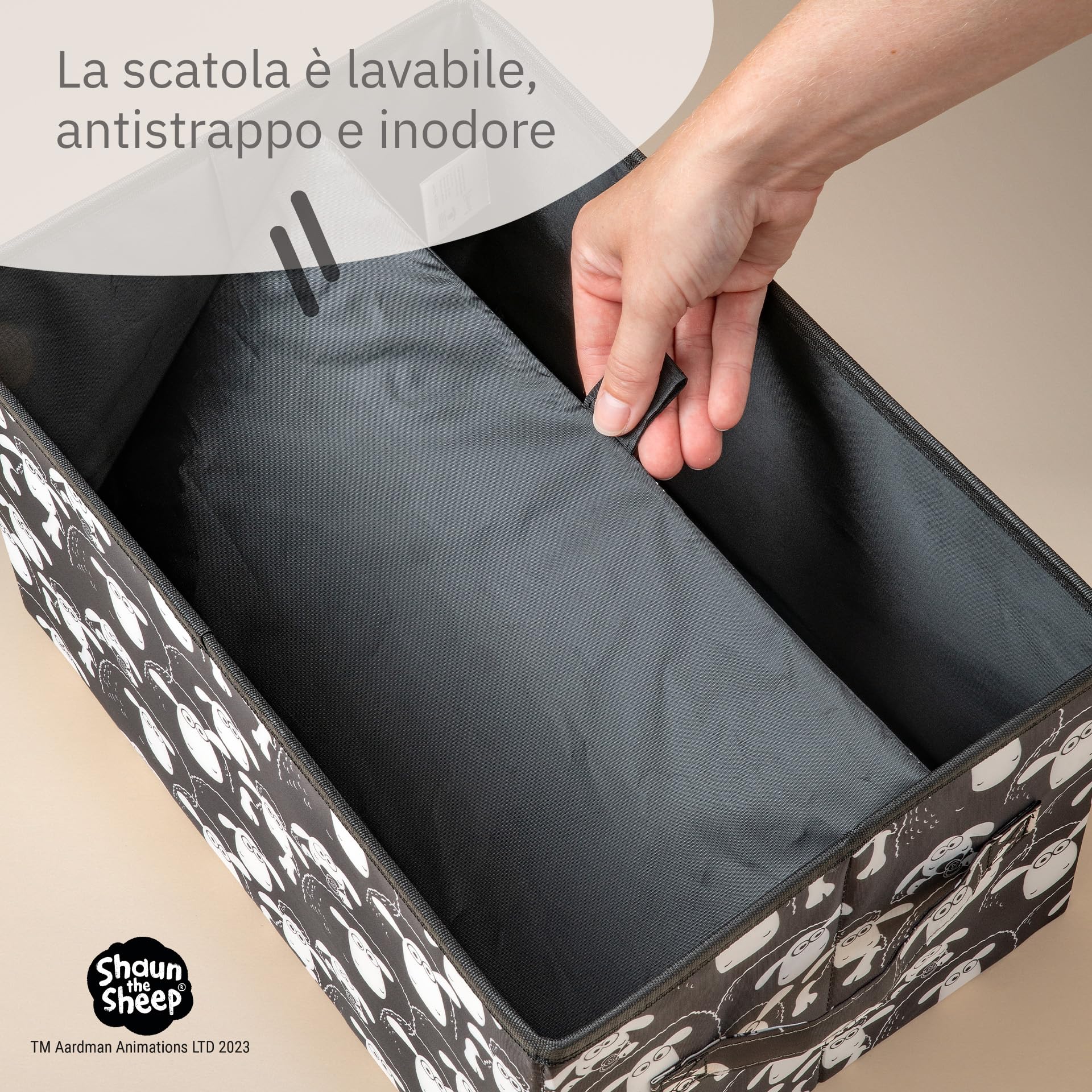 Incontra Shaun the Sheep scatola portaoggetti con coperchio 37x25x21 cm per bambini