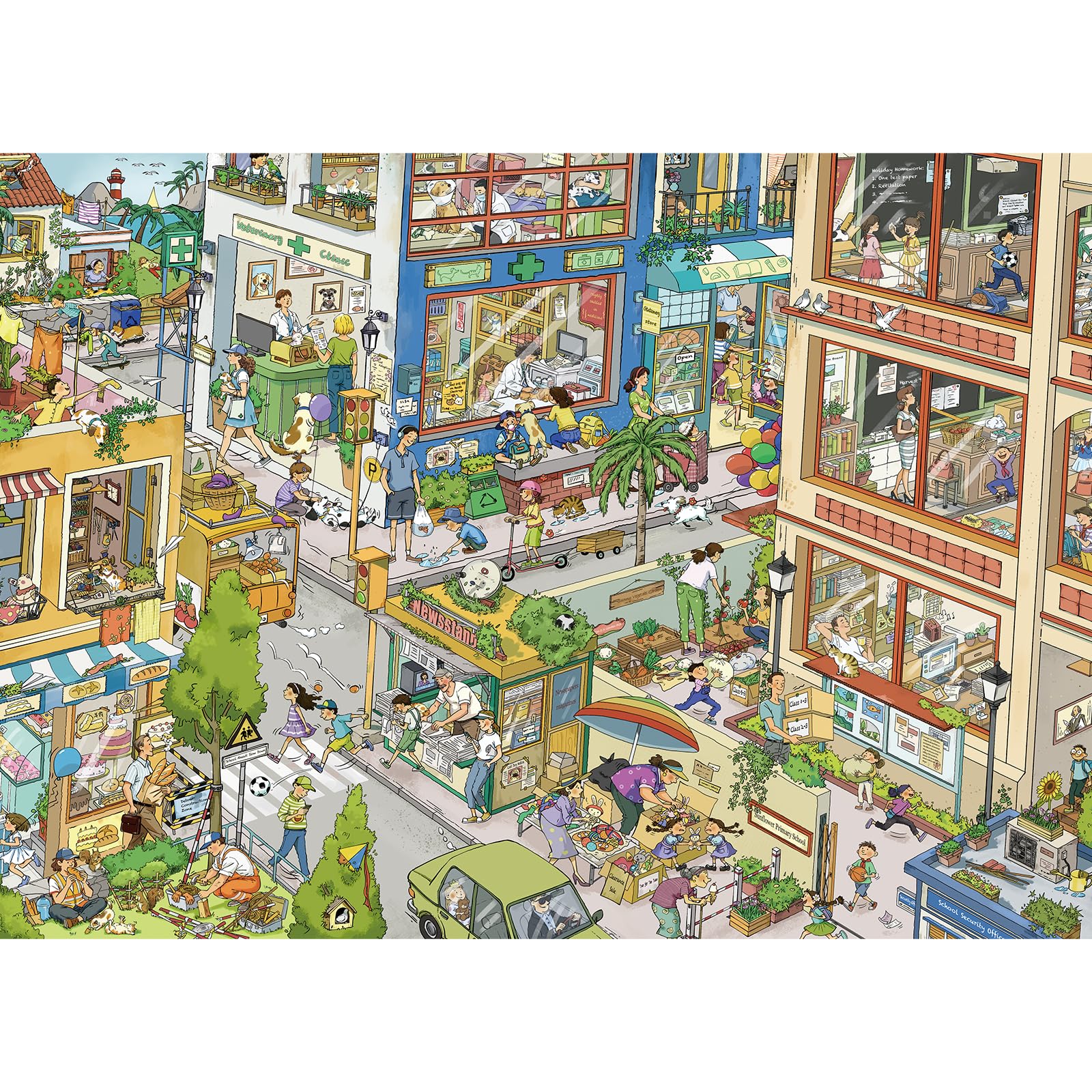 HUADADA 1000 Piece Jigsaw Puzzles for Adults-City Street Scene