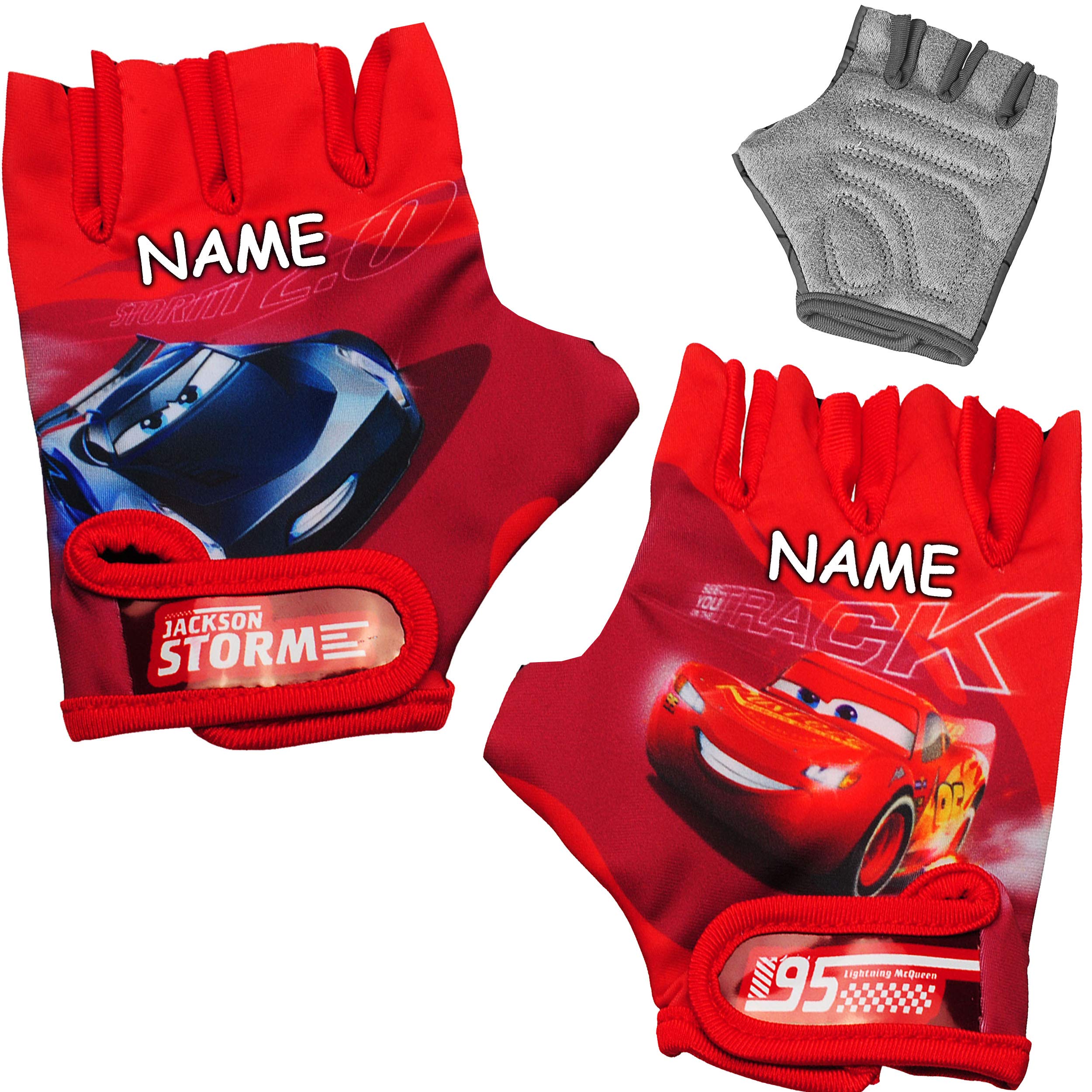 alles-meine.de GmbH Fahrradhandschuhe - Cars - Auto - Lightning McQueen - abgepolstert & Anti rutsch - 3 bis 8 Jahre