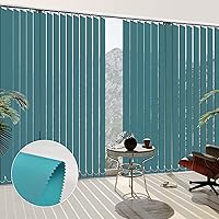 Vista 1 de FACIMI Persianas verticales opacas, color azul lago personalizado de 3.5 pulgadas, persianas verticales de tela de listón, protección UV