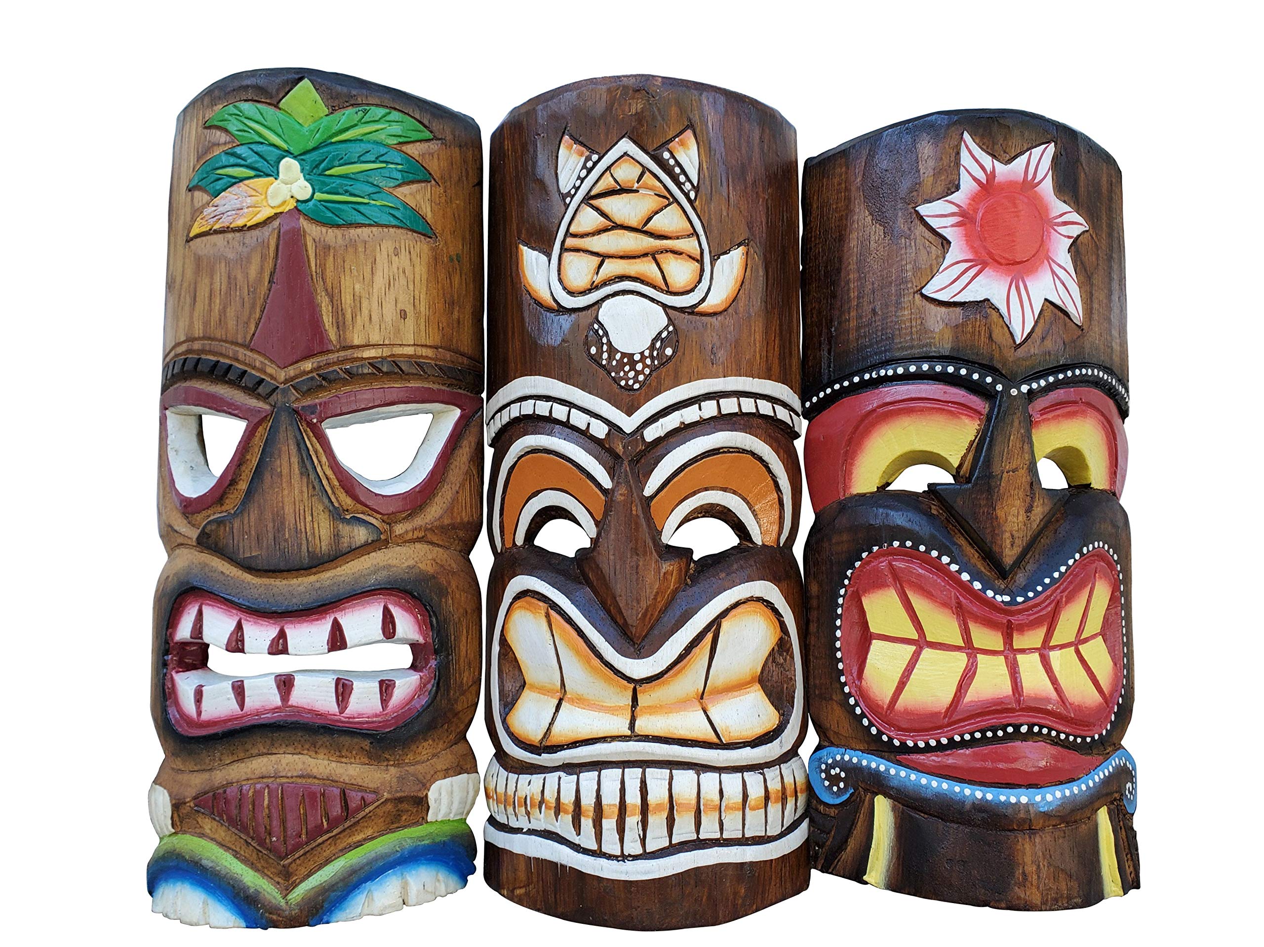 Set of (3) Wooden Handcarved 12