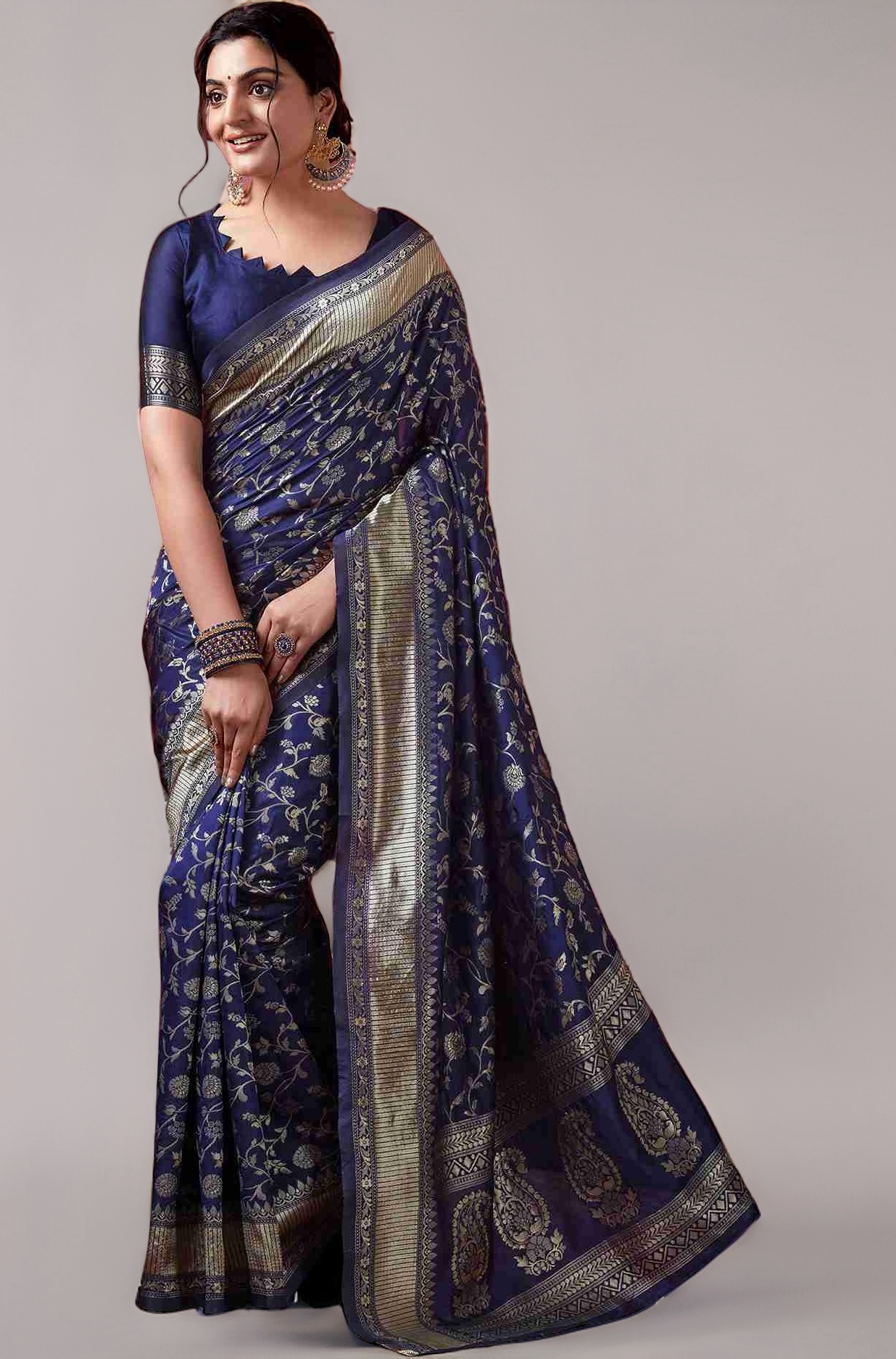 Sugathari Women's Banarasi Saree Pure Kanjivaram Silk Saree Soft new ladies 2023 Design Wear Pattu Sarees Latest Party Sari collections With Blouse Piece for Wedding sadi (SAN PARI-182 DARK GREEN)