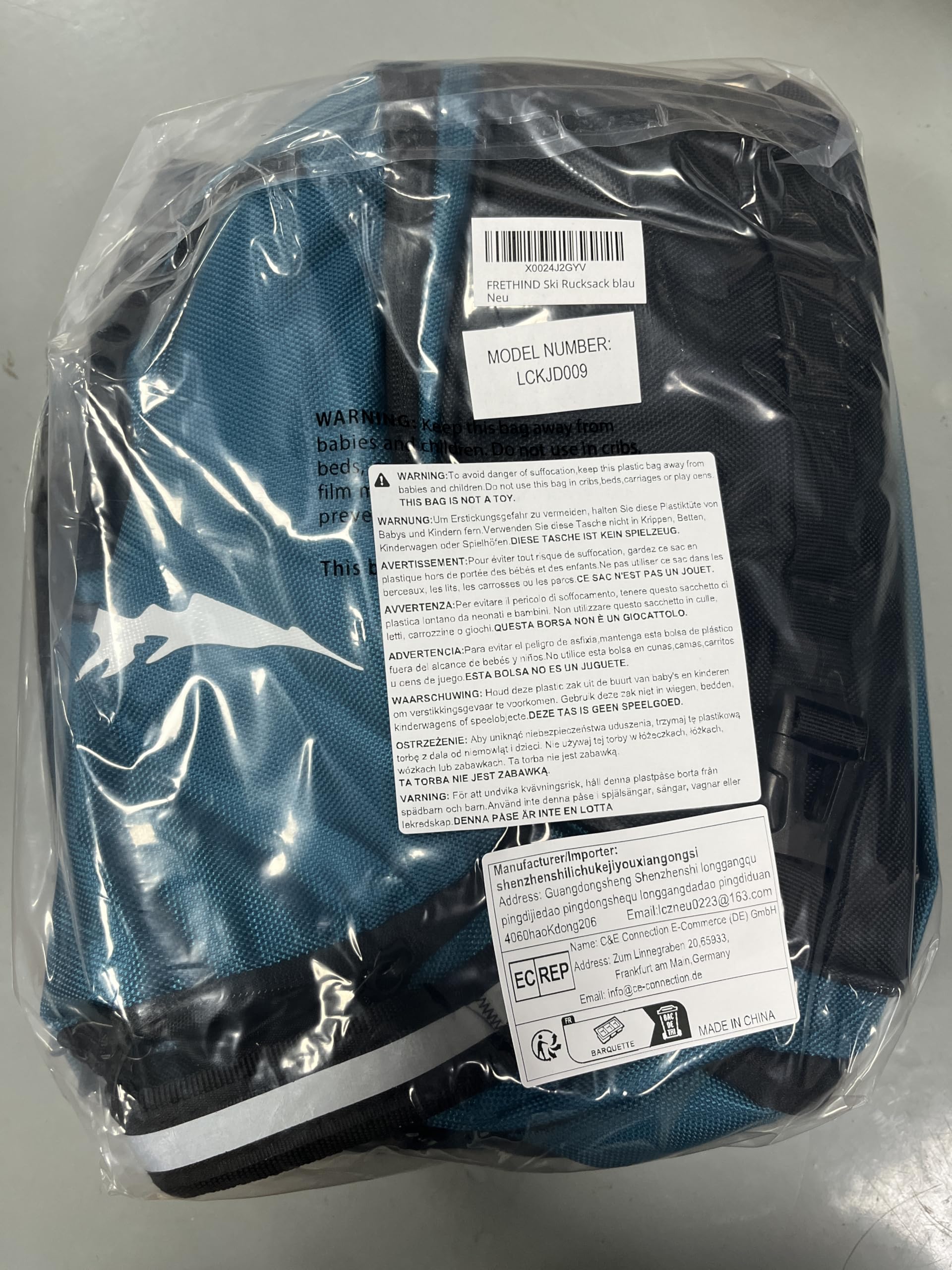 Mochila de Esquí 50L Bolsa Nailon Compartimento Casco Botas